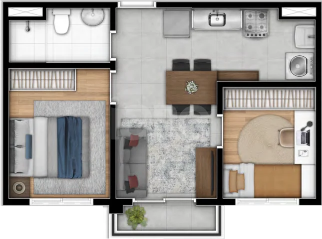 Planta — Apartamento 38,78 m²