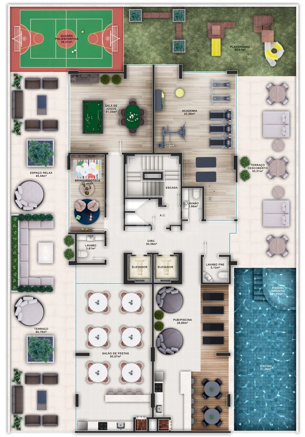 Planta — Pavimento lazer