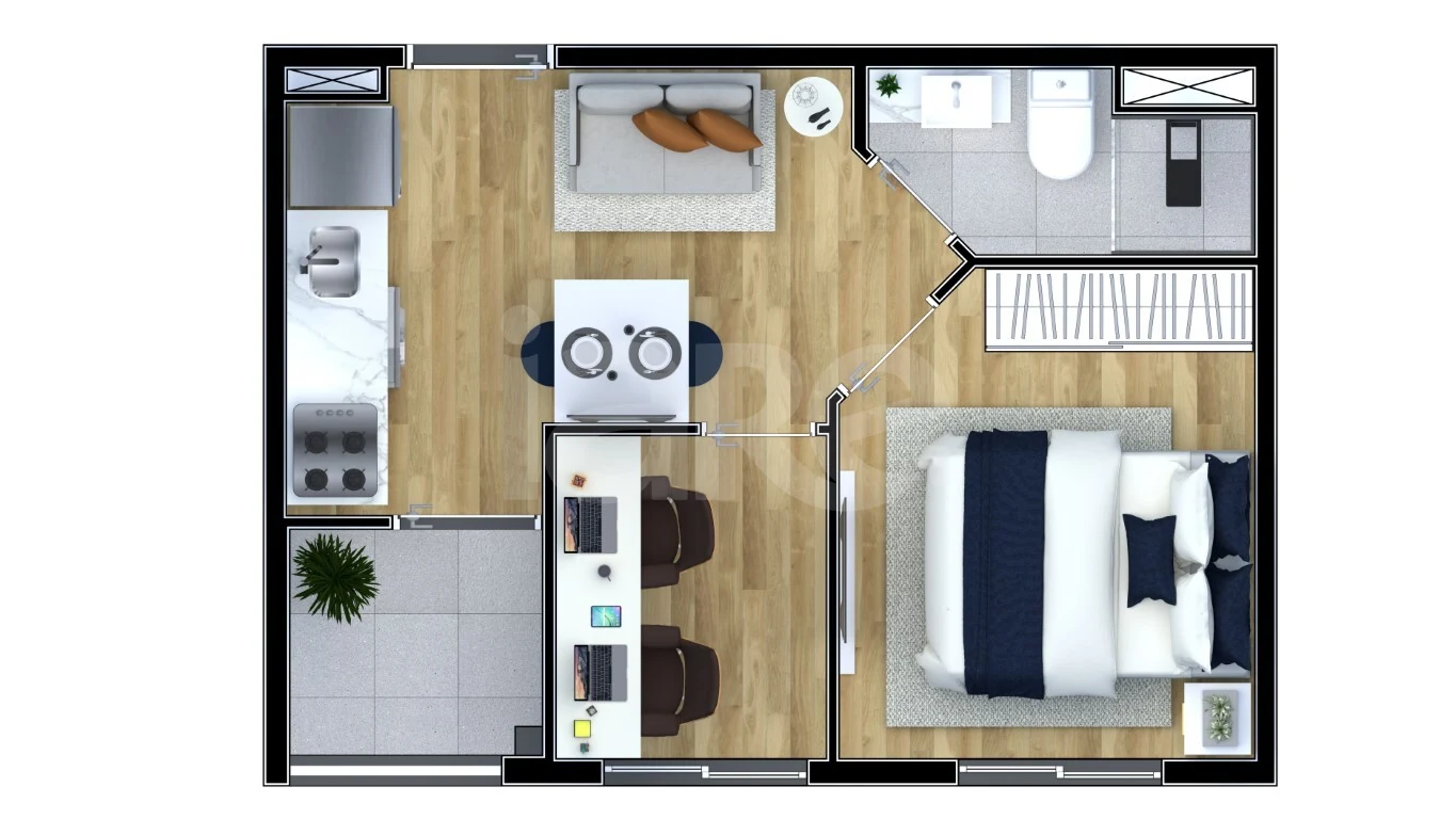 Planta — Apartamento 27,39 m²