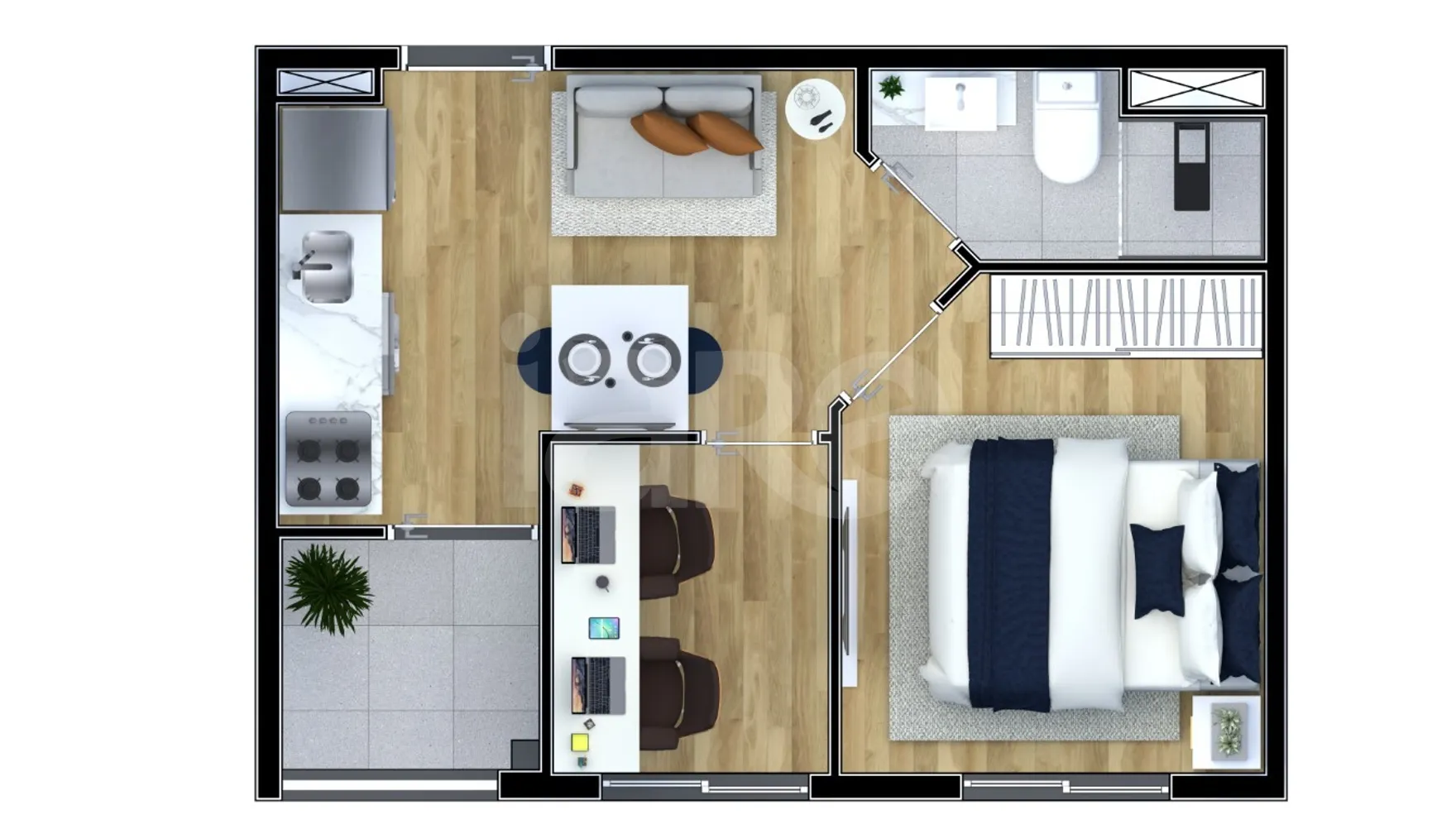 Planta — Apartamento 27,39 m²