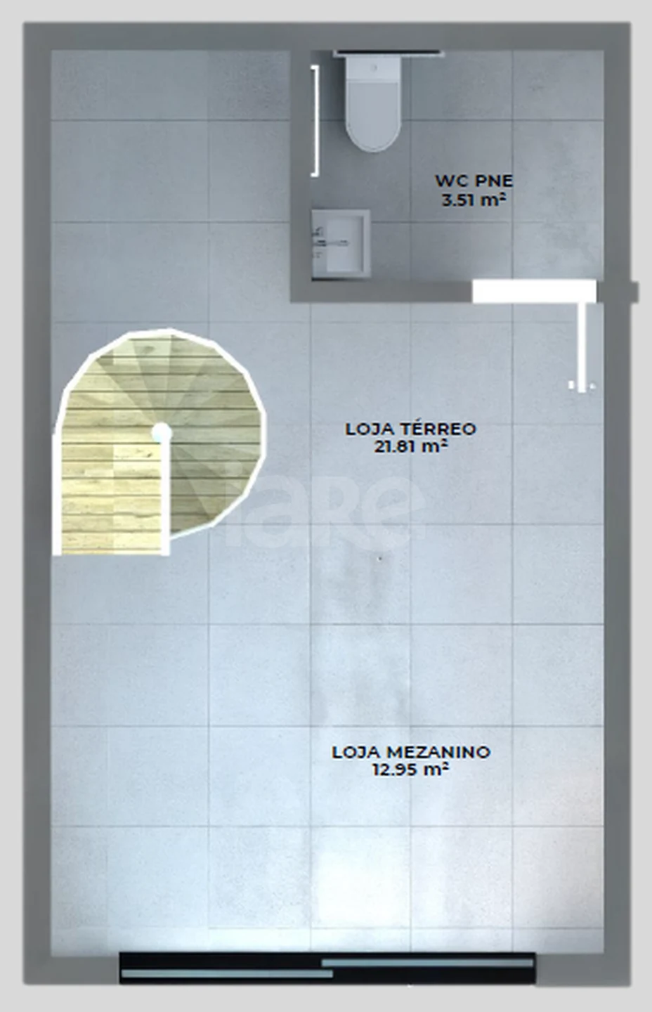Planta — Loja 44,35 m²
