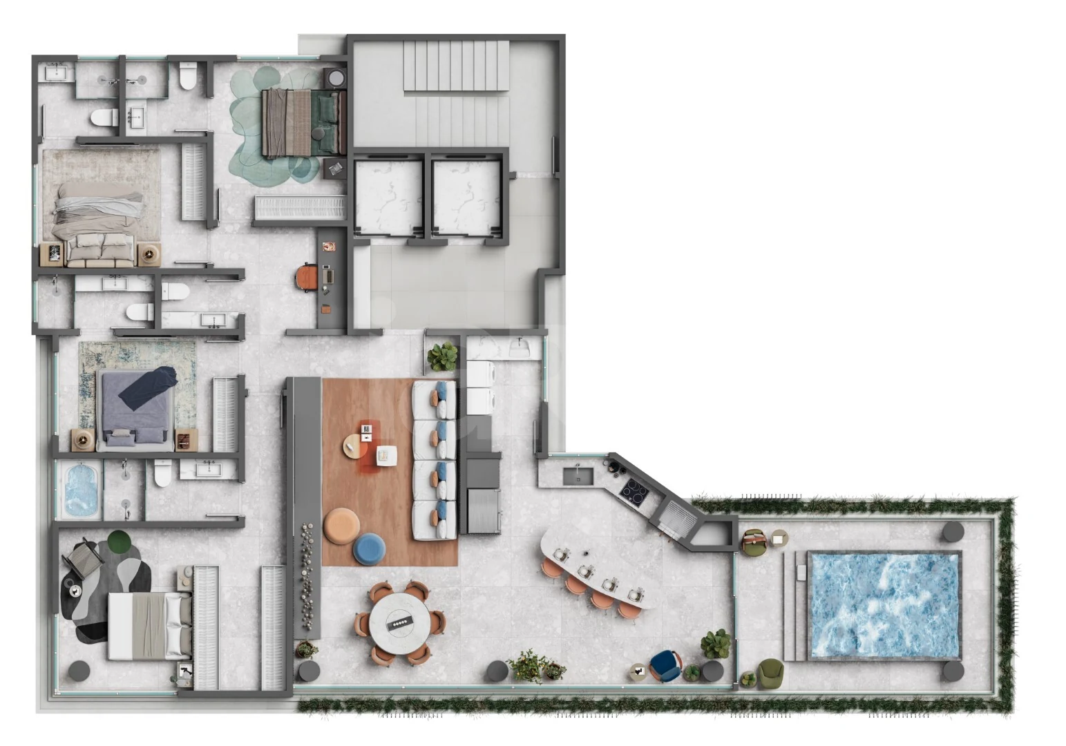 Planta — Apartamento 205,09 m²