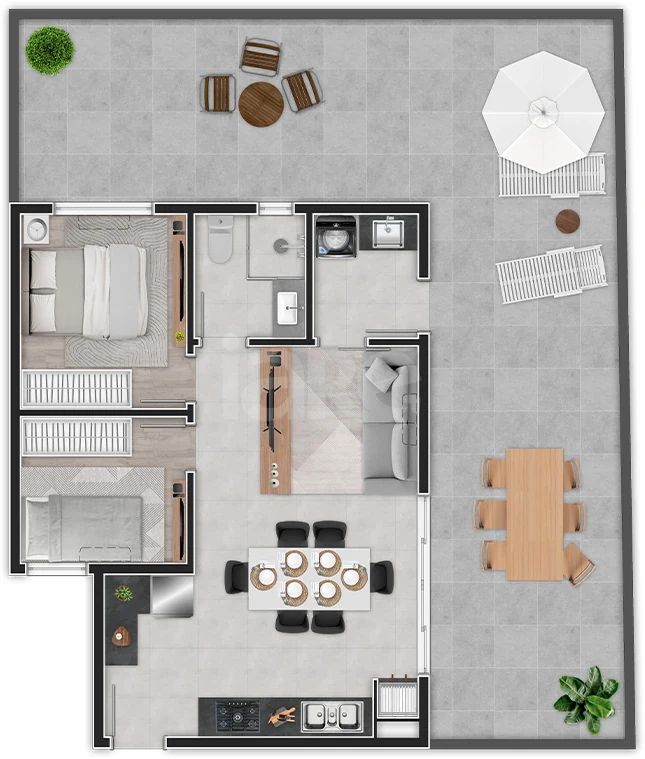 Planta — Garden 52,16 m²