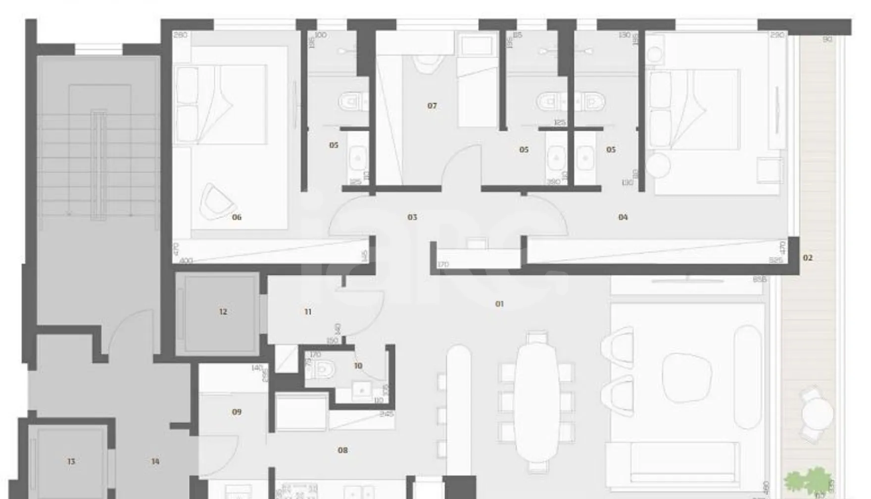 Planta — Apartamento 132,5 m²
