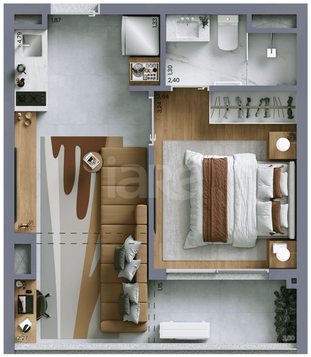 Planta — Apartamento 33,52 m²