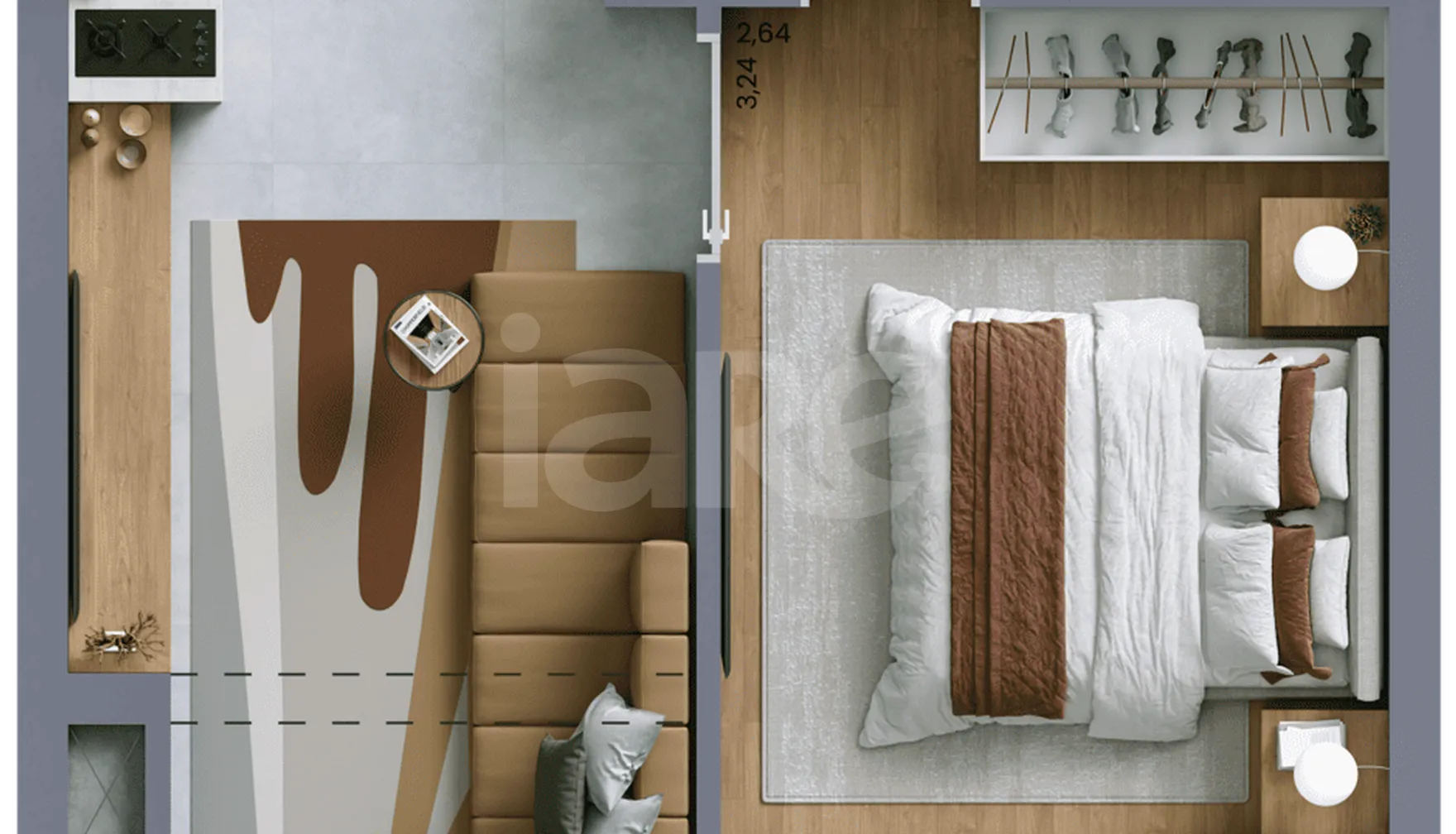 Planta — Apartamento 33,52 m²
