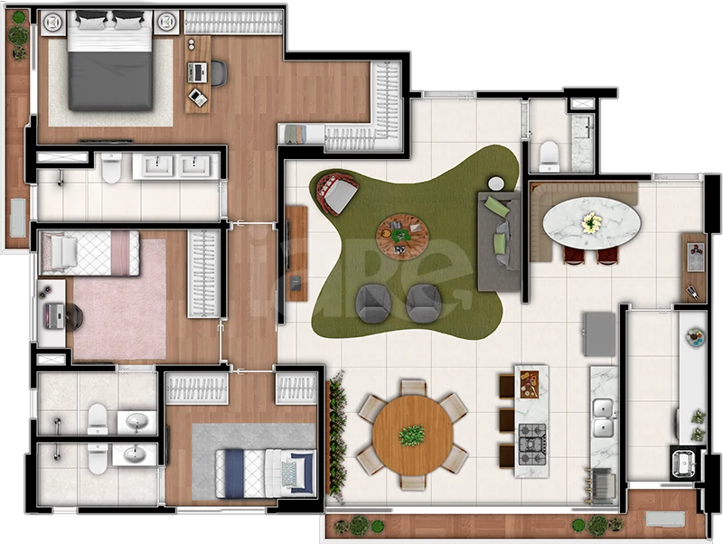 Planta — Apartamento 130,32 m²