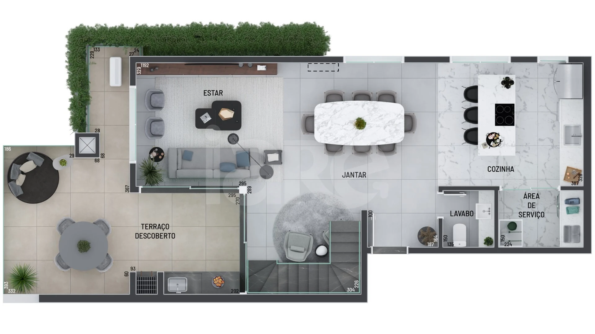 Planta — Cobertura Duplex 145 m²