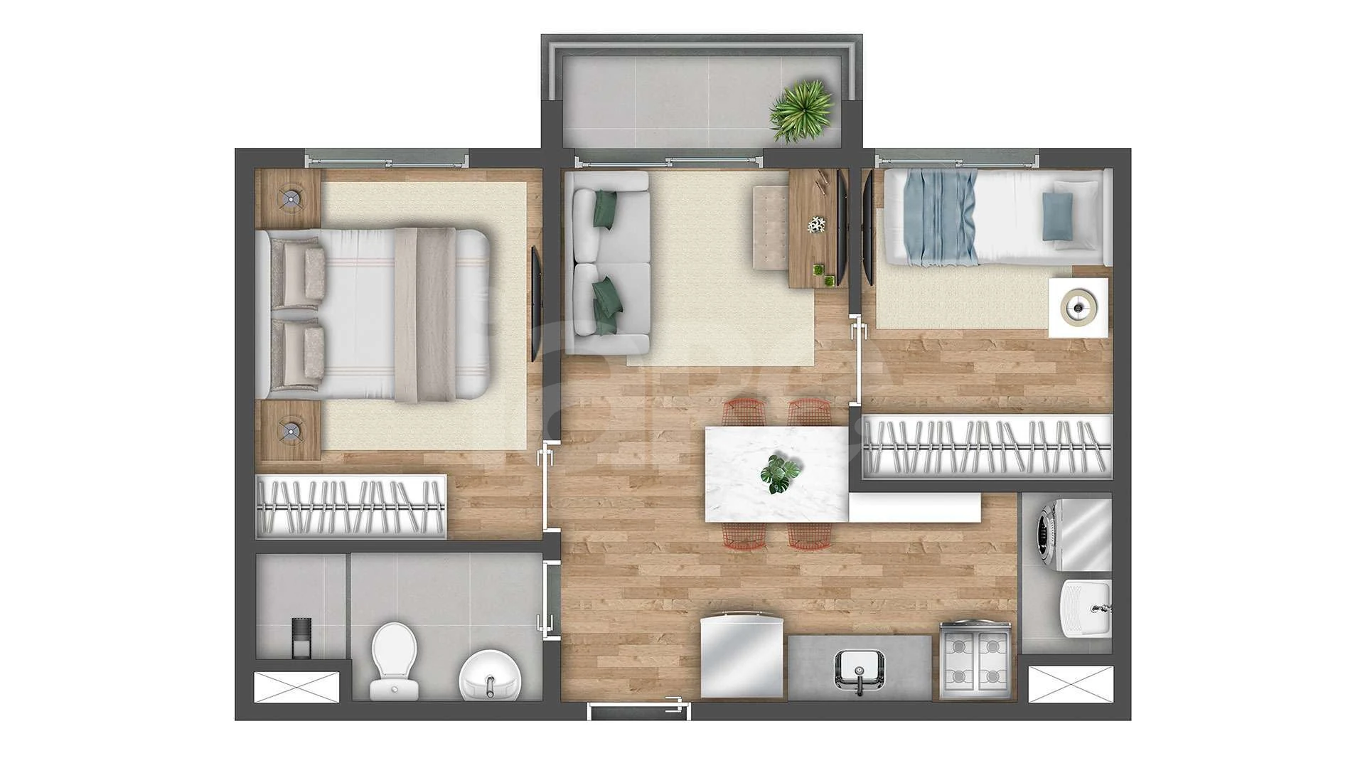 Planta — Apartamento 40,79 m²
