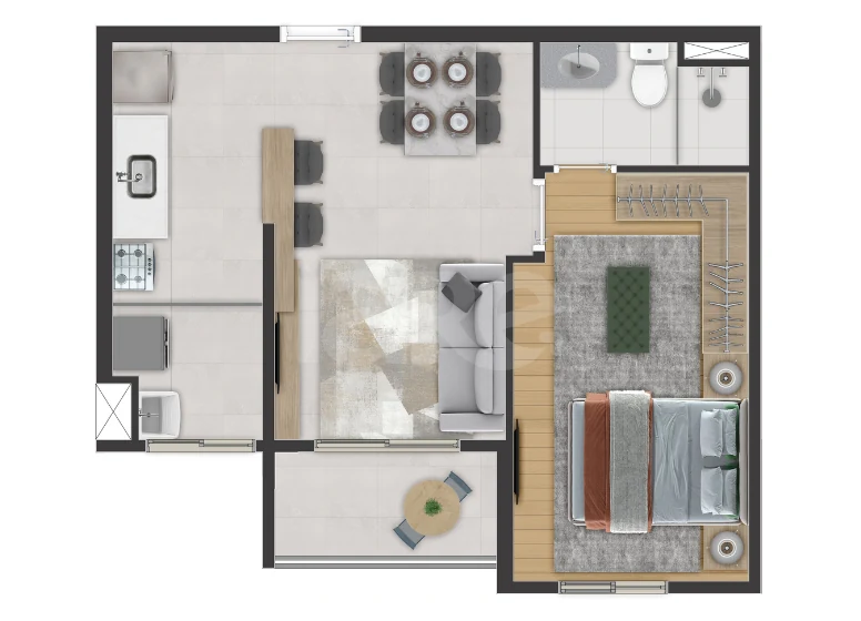 Planta — Apartamento 42,05 m²