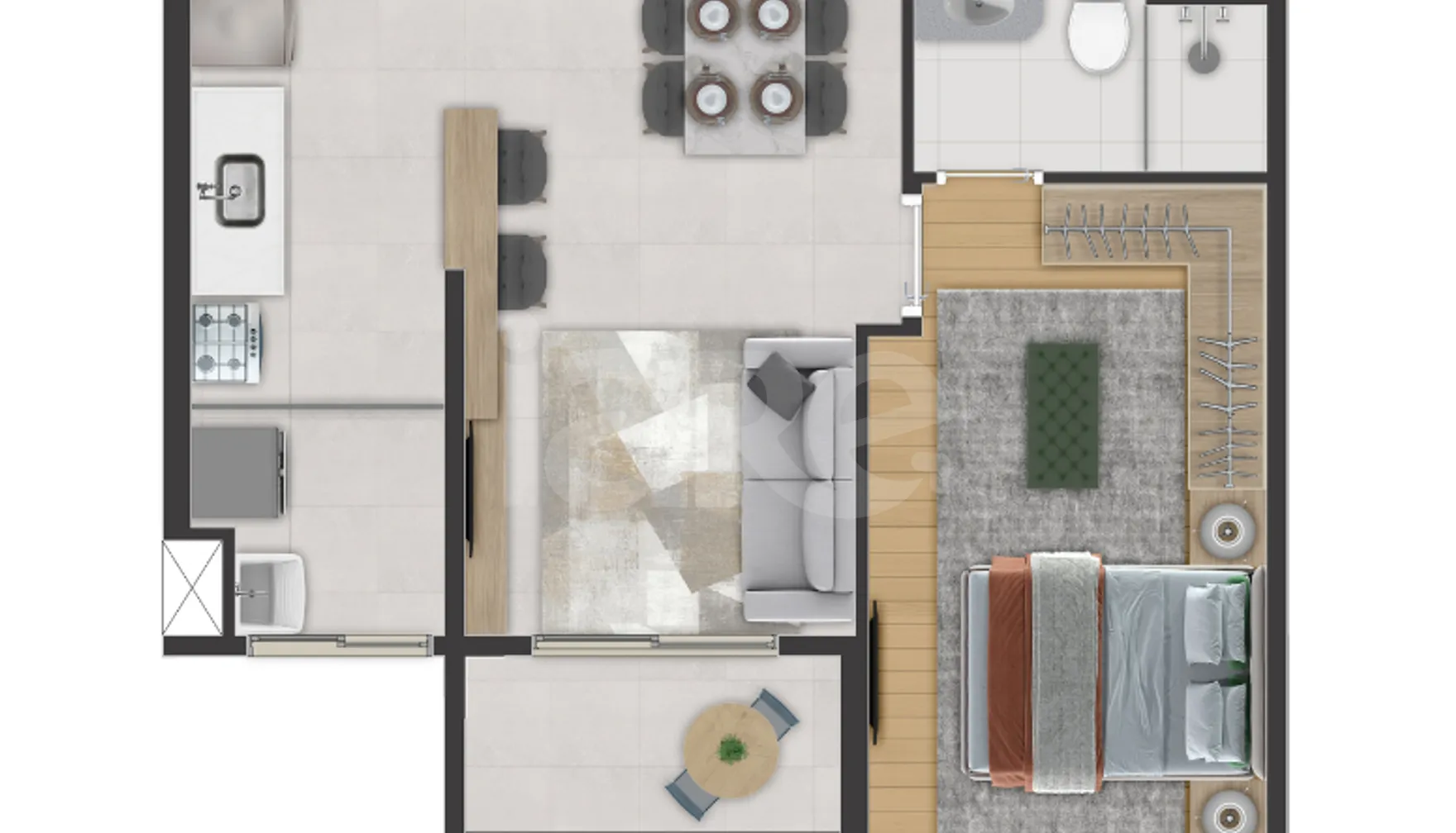 Planta — Apartamento 42,05 m²