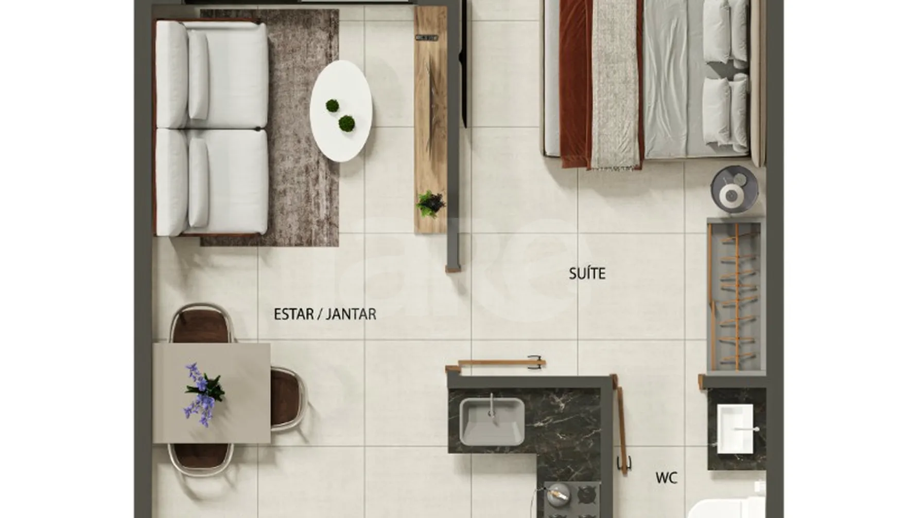 Planta — Apartamento 35,34 m²