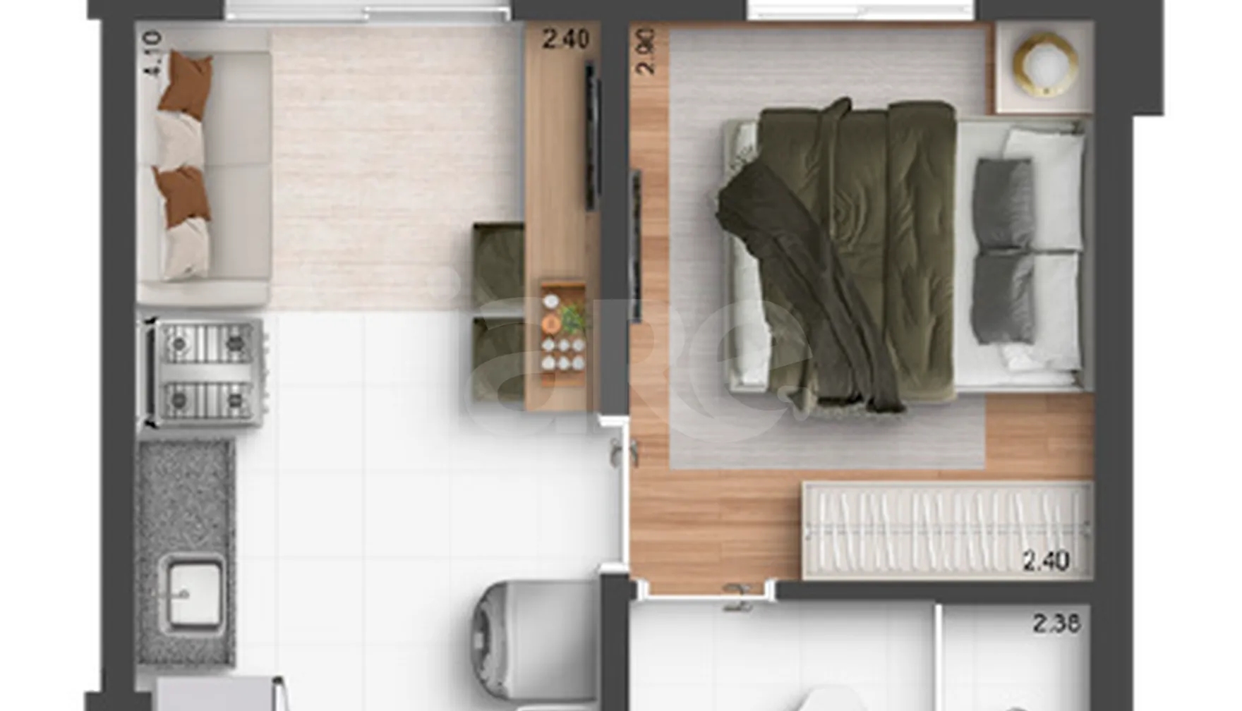 Planta — Apartamento 25,17 m²
