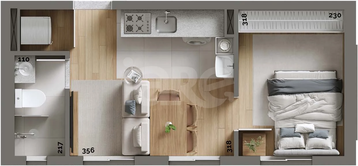 Planta — Apartamento 26,02 m²