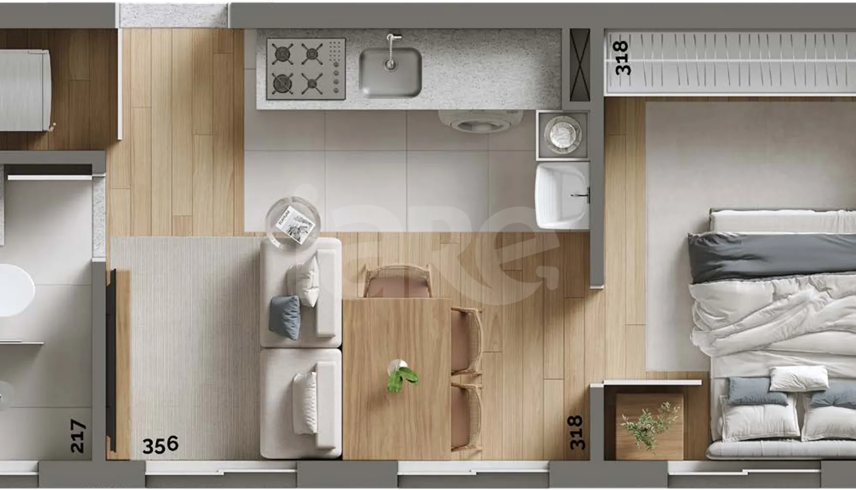Planta — Apartamento 26,02 m²