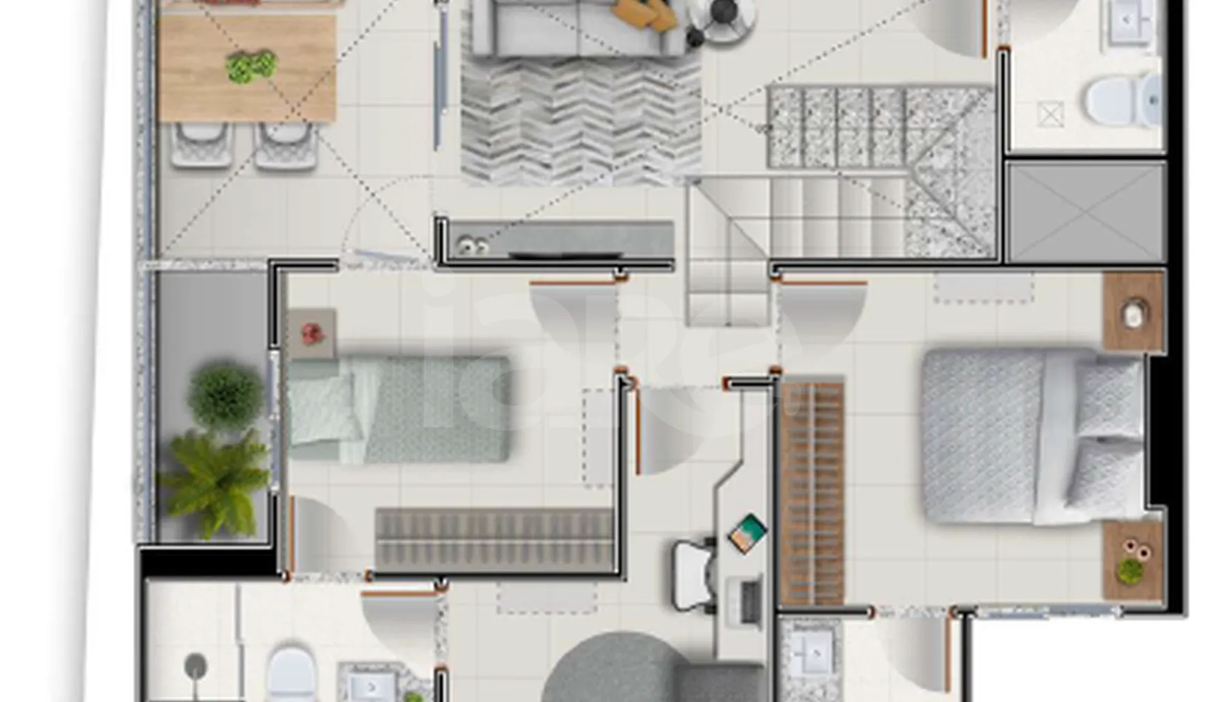 Planta — Cobertura Duplex 104,17 m²
