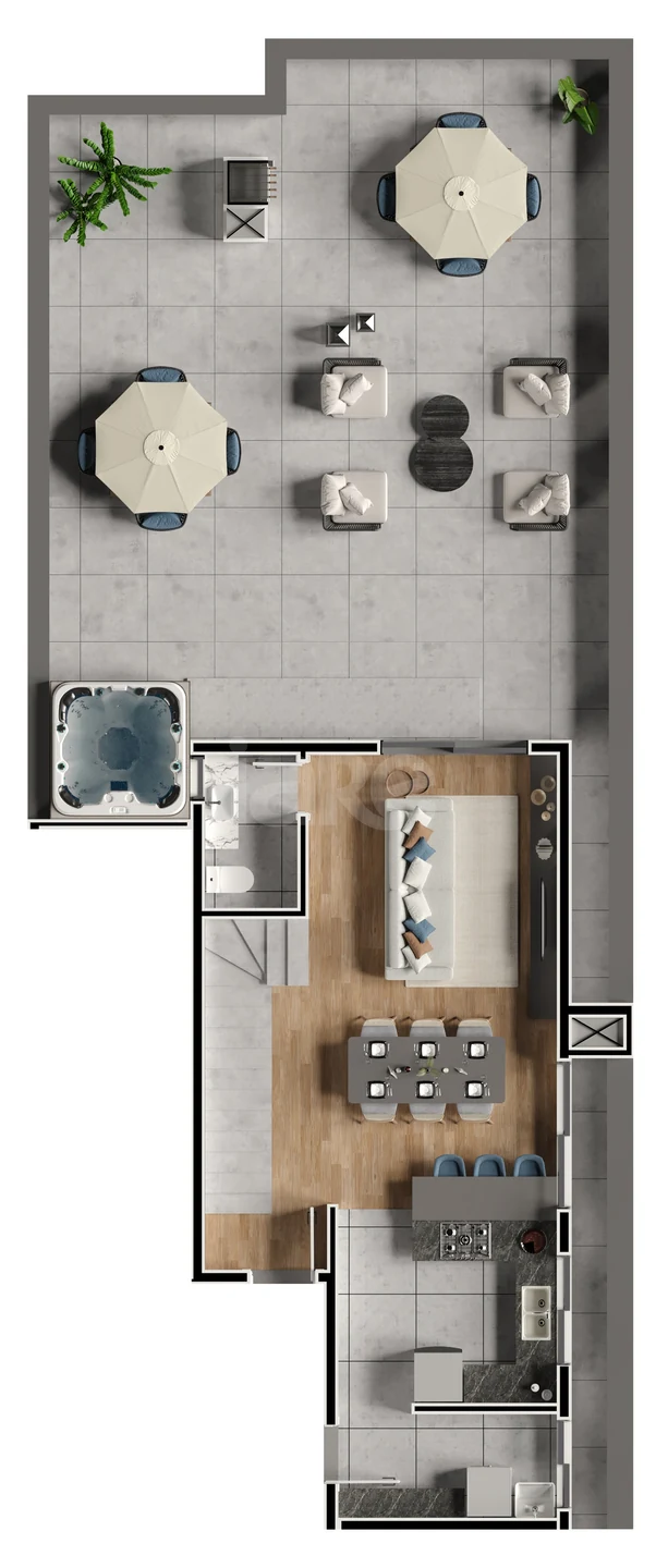 Planta — Cobertura Duplex 139,2 m² · 1º pavimento