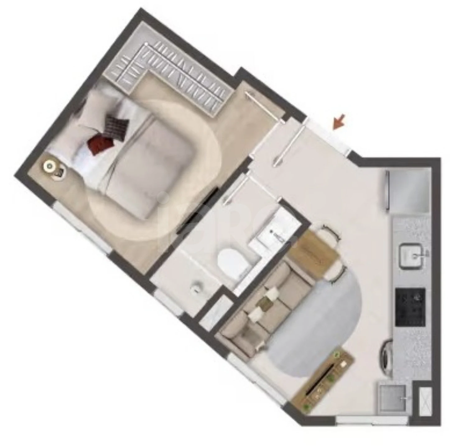 Planta — Apartamento 24,01 m²