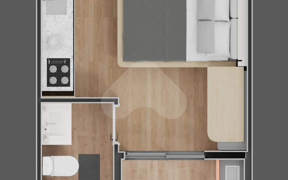 Théros Residencial - Studio com 19,4 m², em Alto da XV — foto 33