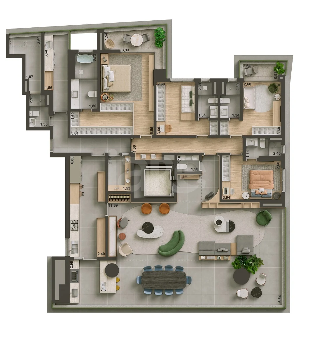 Planta — Apartamento 265,26 m²