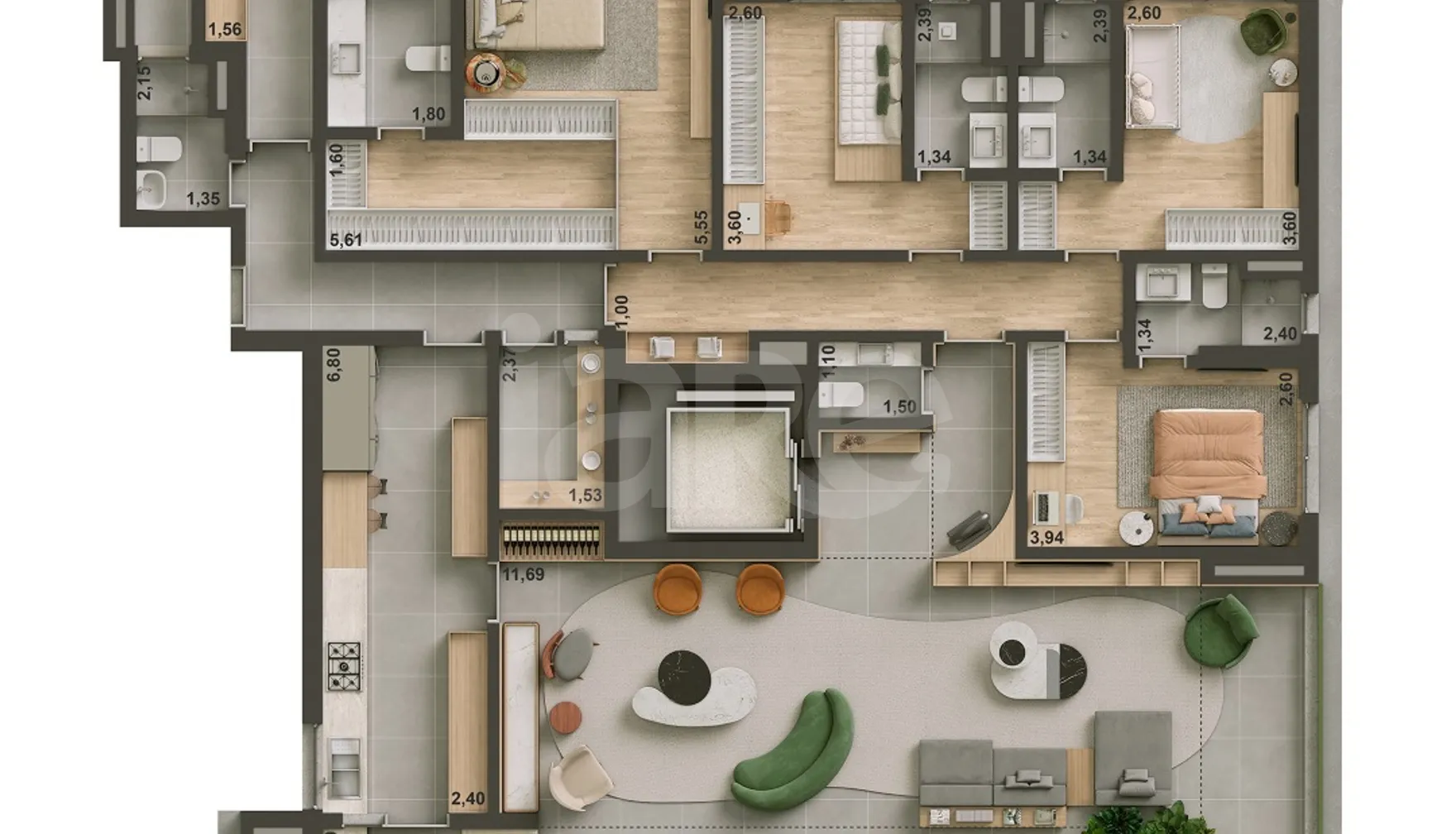 Planta — Apartamento 265,26 m²
