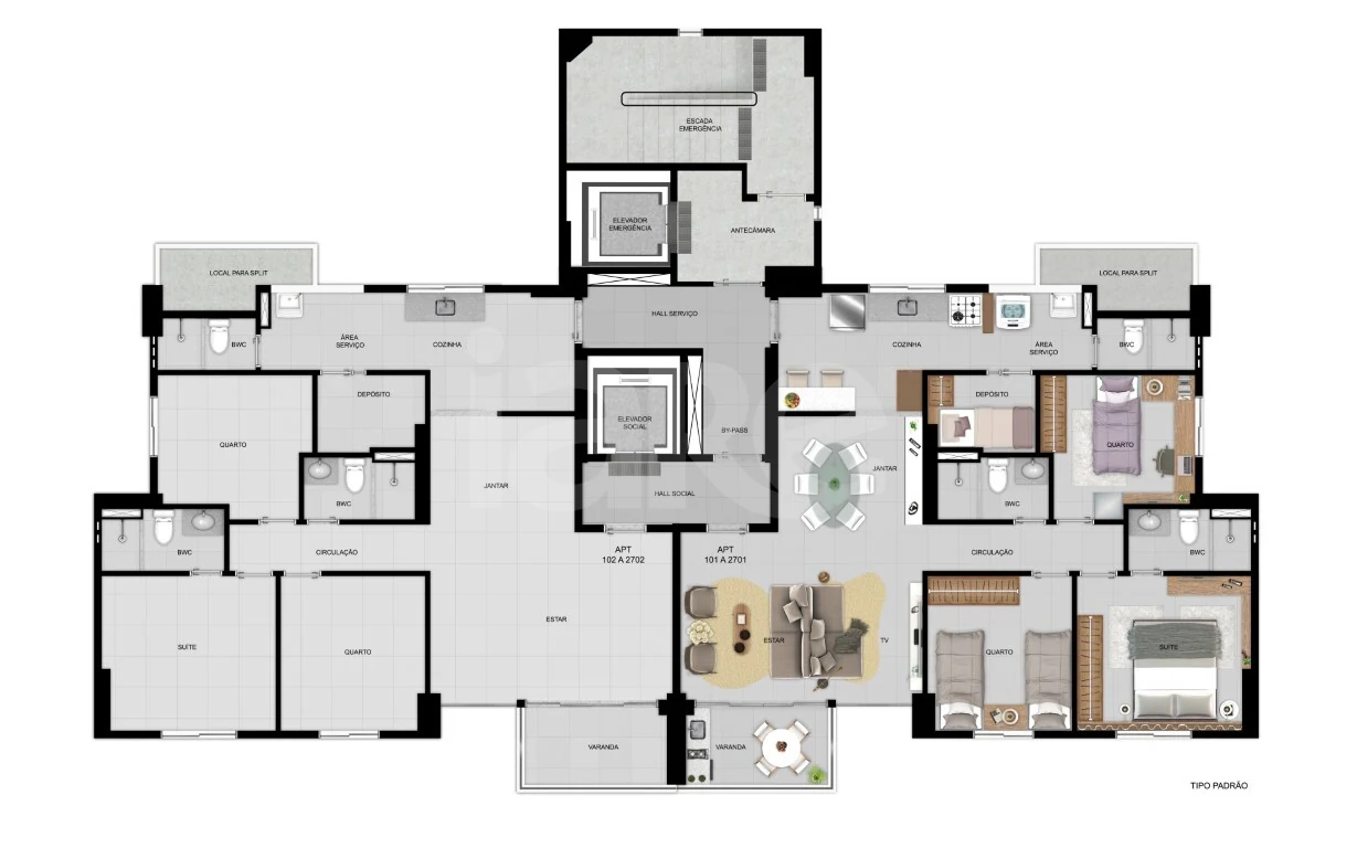 Planta — Apartamento 91,34 m²