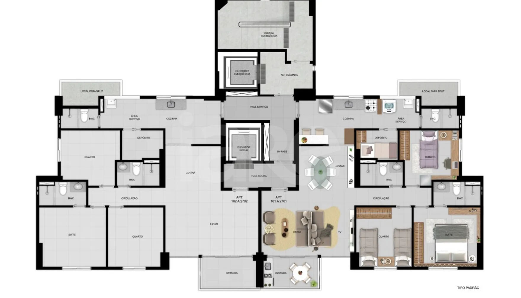 Planta — Apartamento 91,34 m²