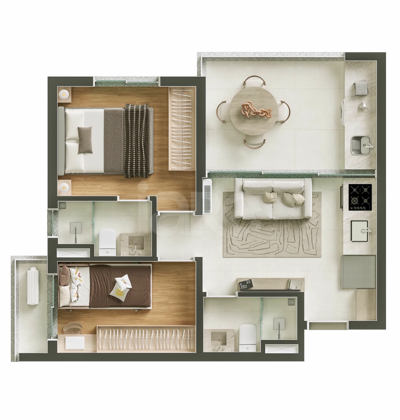 Planta — Apartamento 45,3 m²