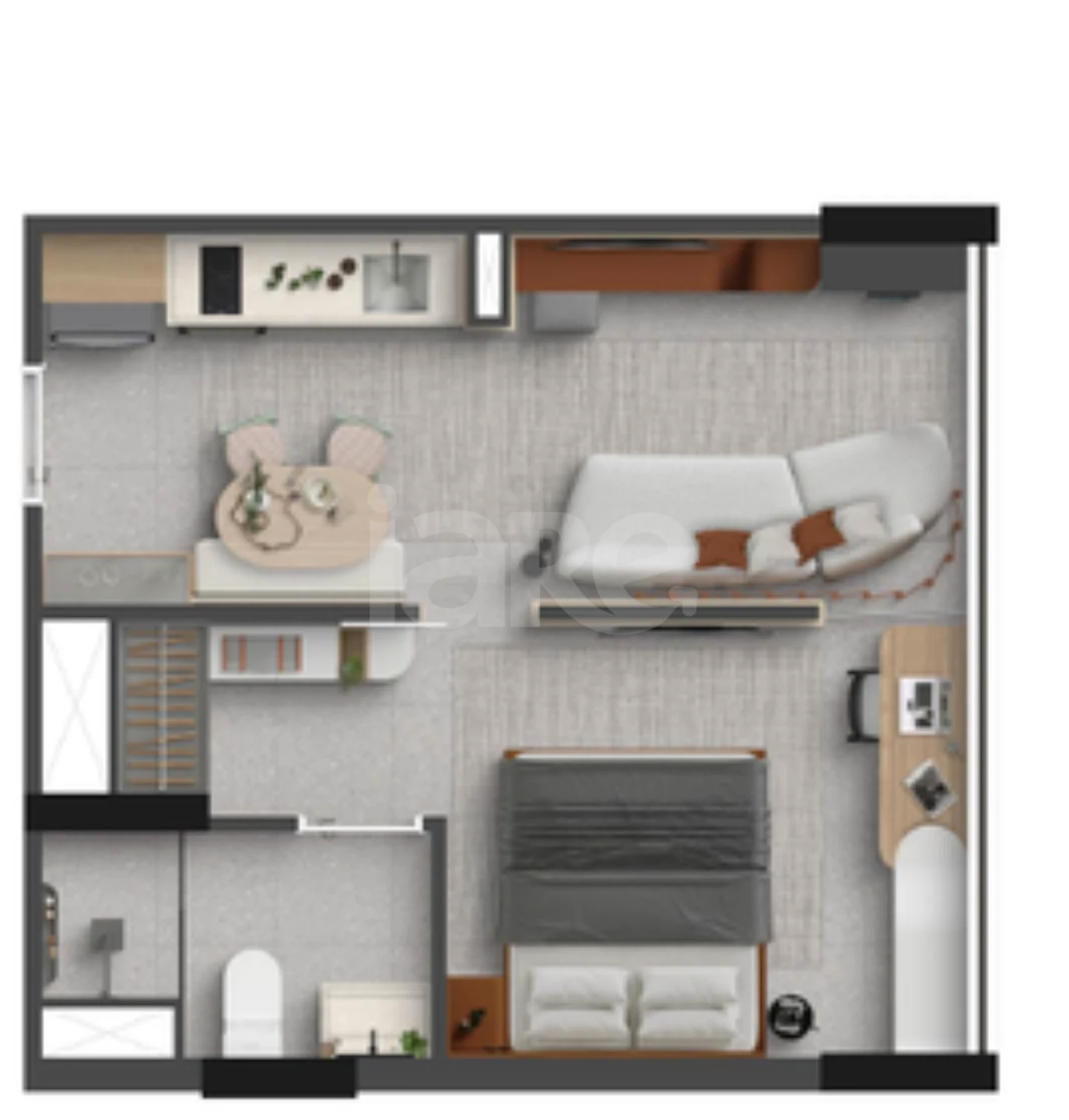 Planta — Apartamento 36,72 m²