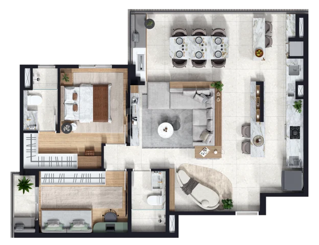 Planta — Apartamento 82,02 m²