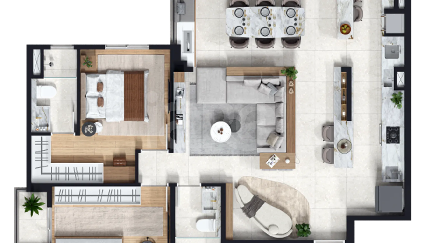 Planta — Apartamento 82,02 m²