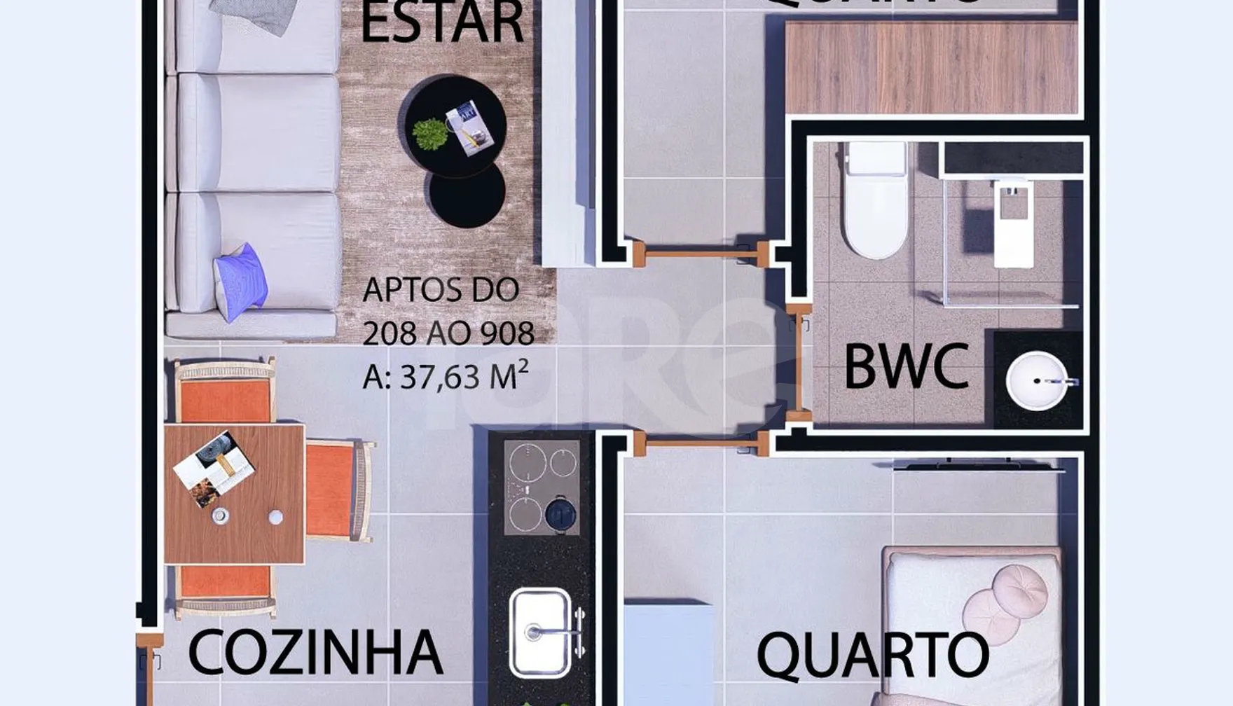 Planta — Apartamento 37,63 m²