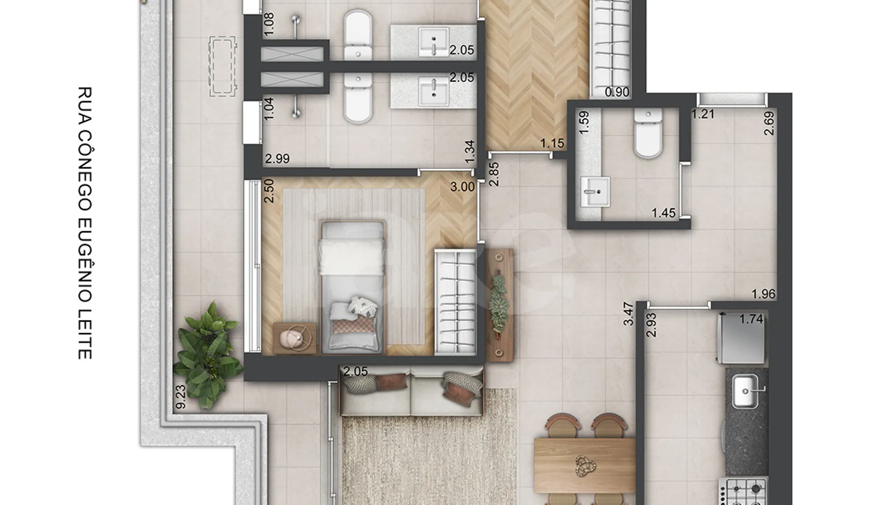 Planta — Apartamento 99,97 m²