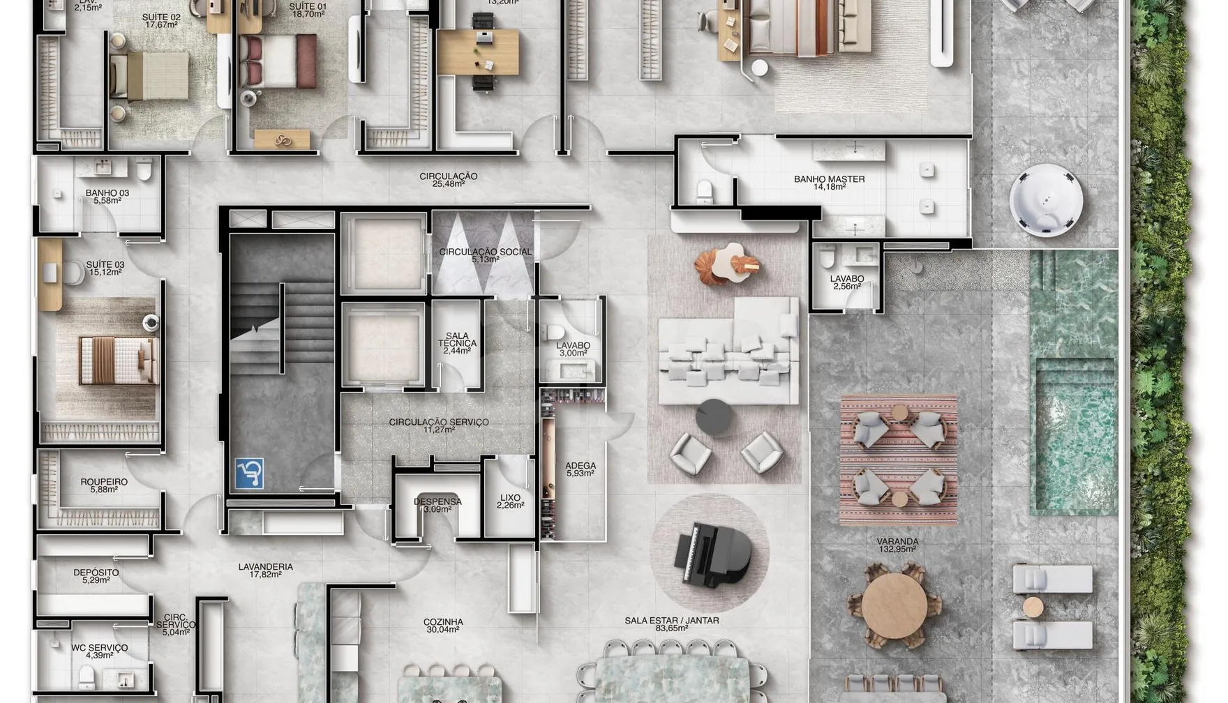 Planta — Apartamento 578,76 m²