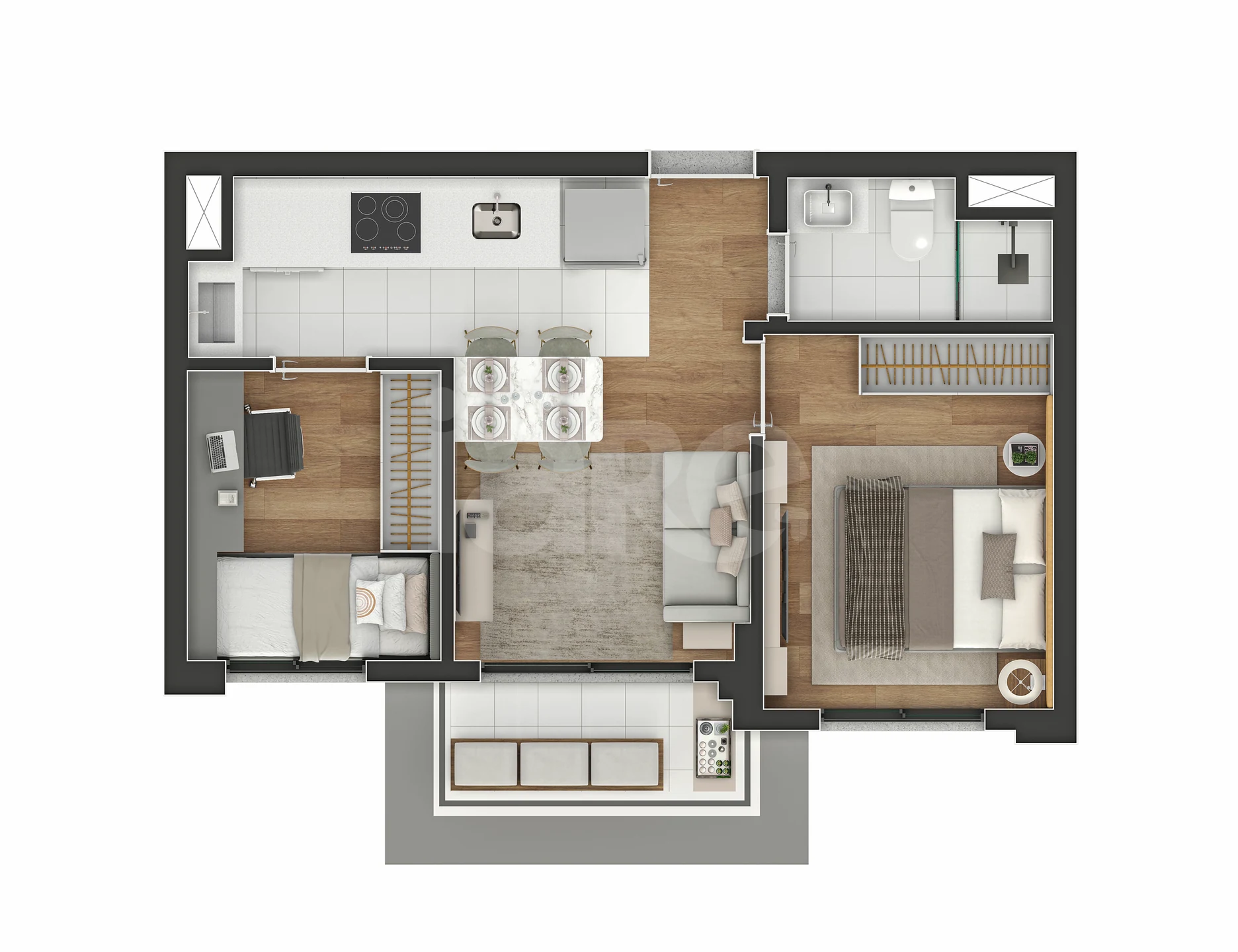 Planta — Planta do Apartamento de 36m²