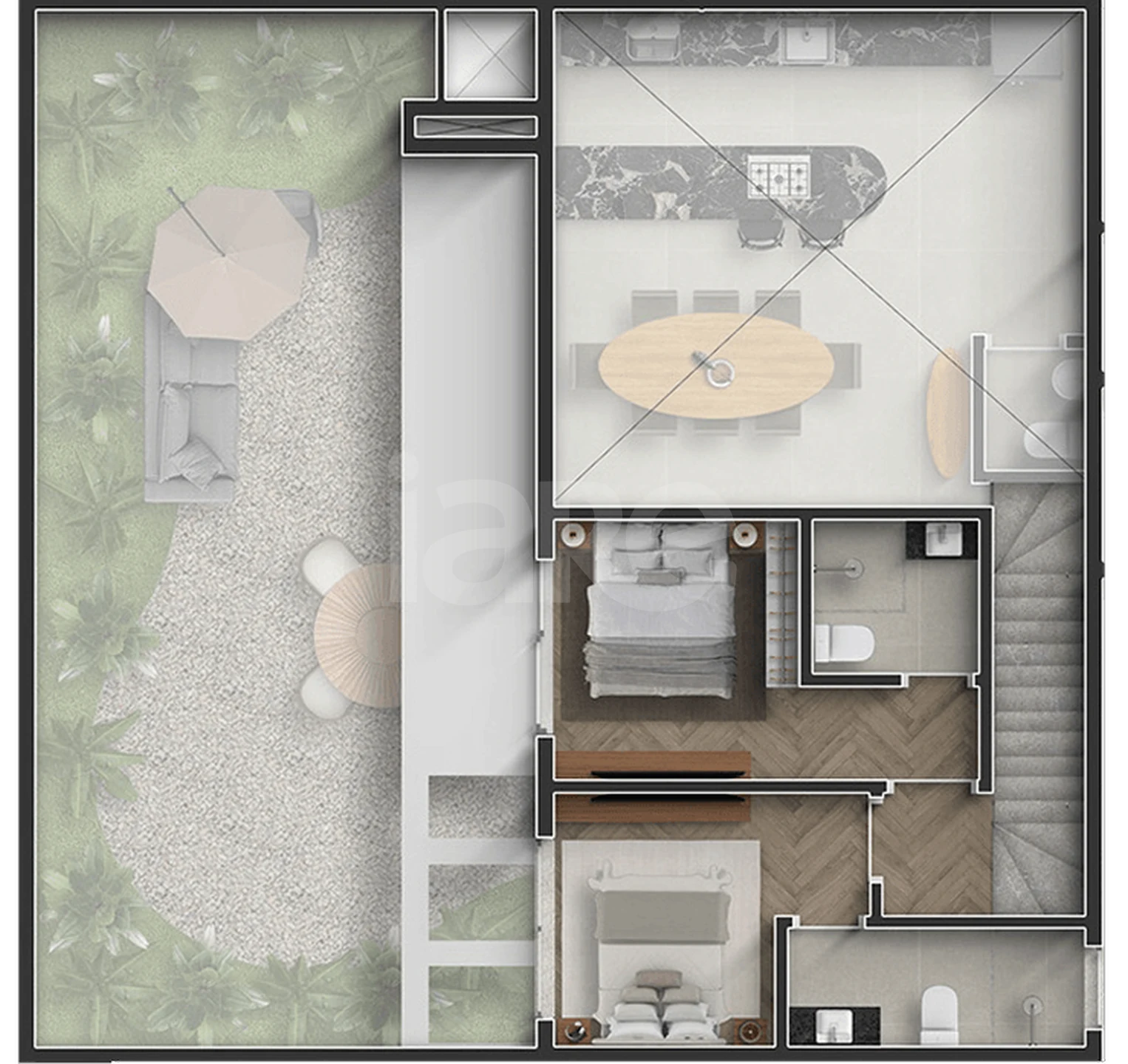 Planta — Cobertura Duplex 163,6 m²