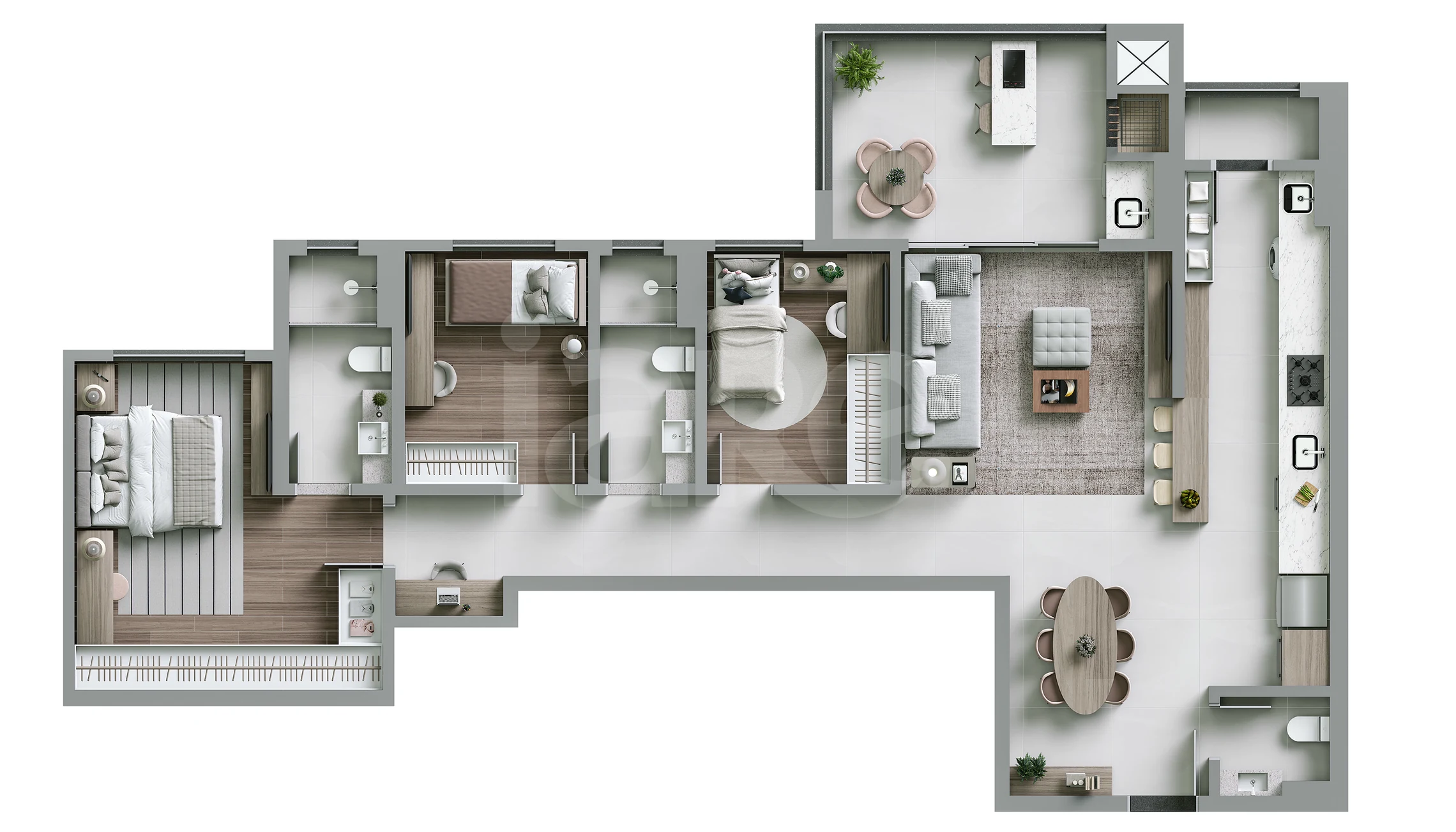 Planta — Apartamento 120,34 m²