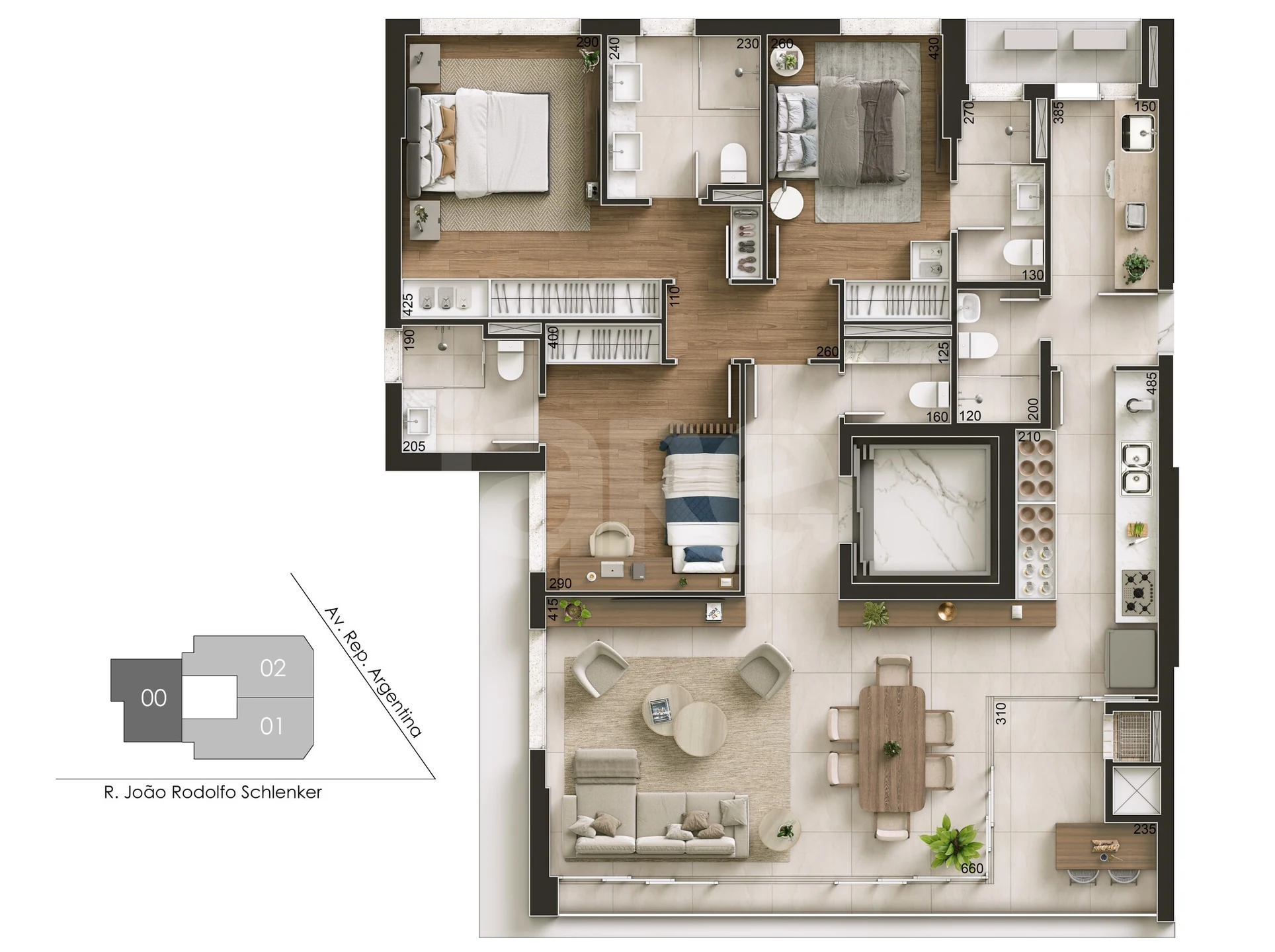 Planta — Apartamento 141 m²