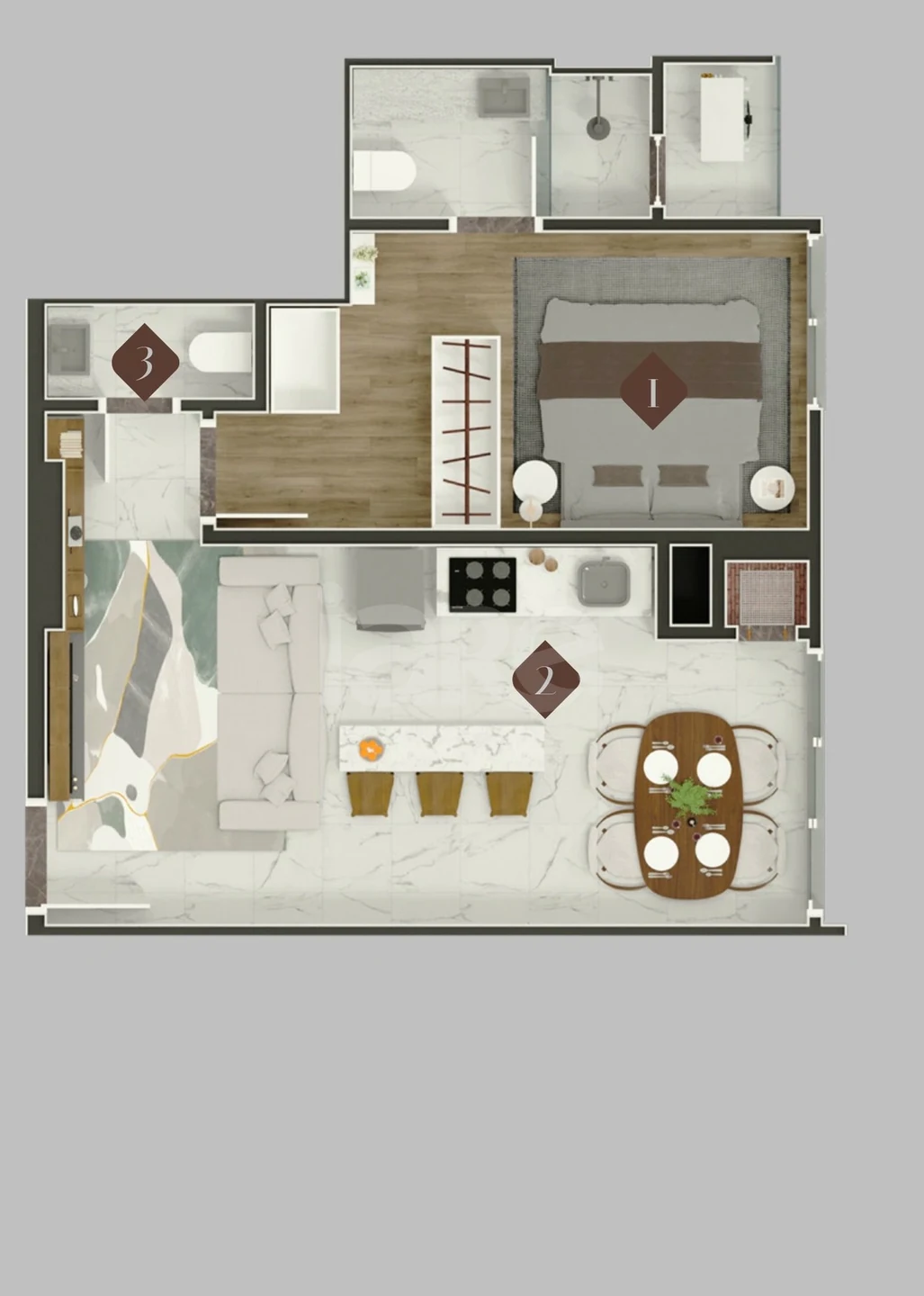 Planta — Apartamento 47,9 m²