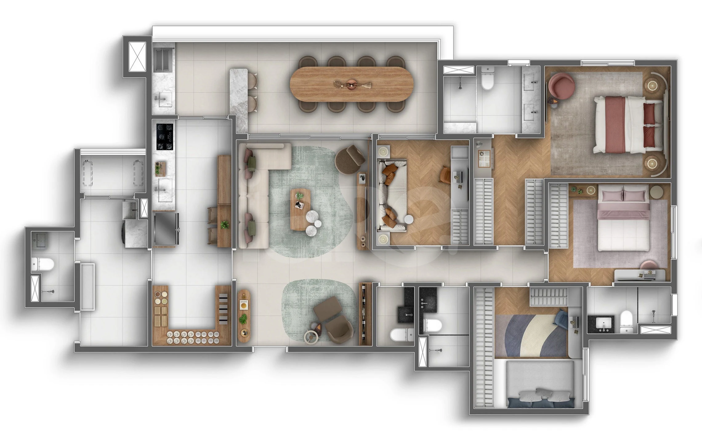 Planta — Apartamento 152 m²