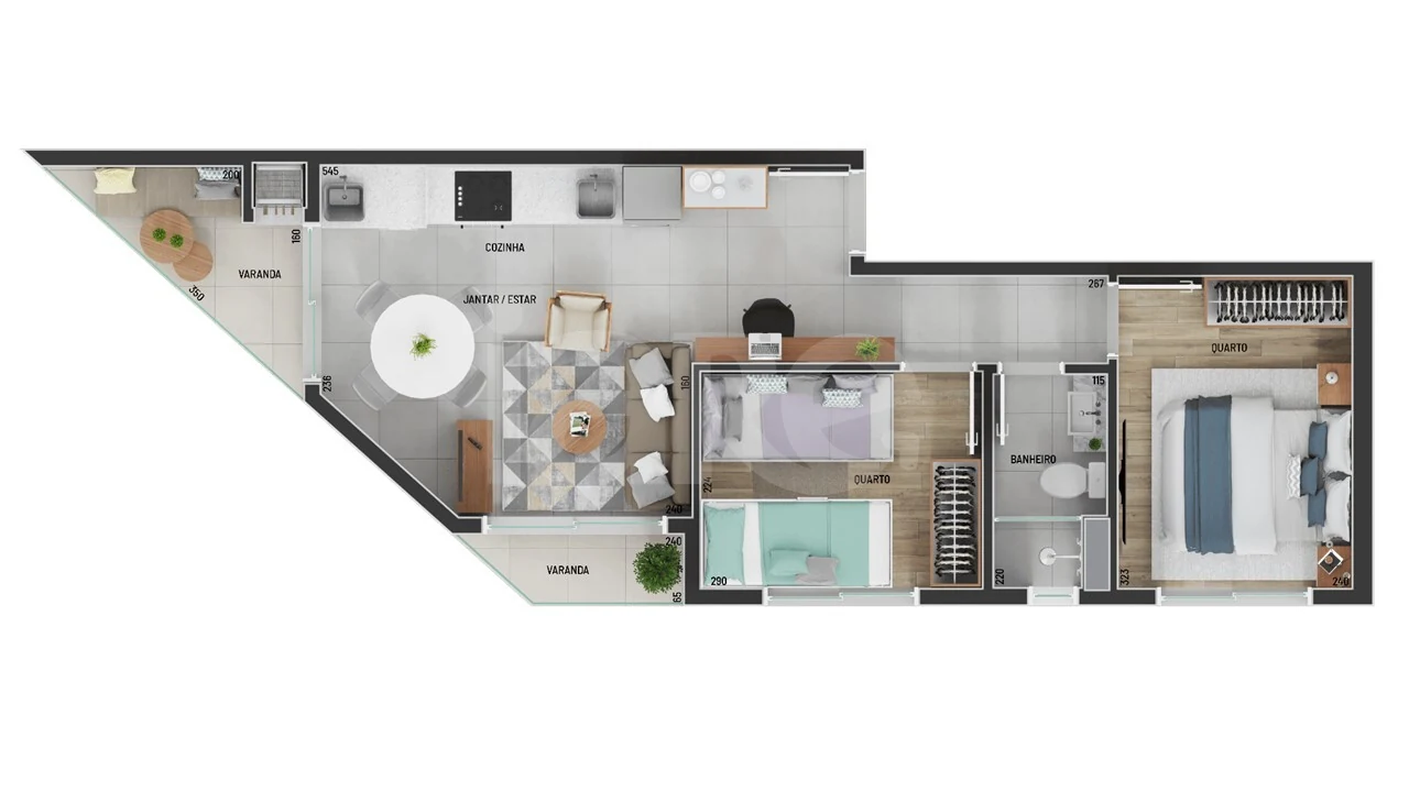 Planta — Apartamento 46,93 m²