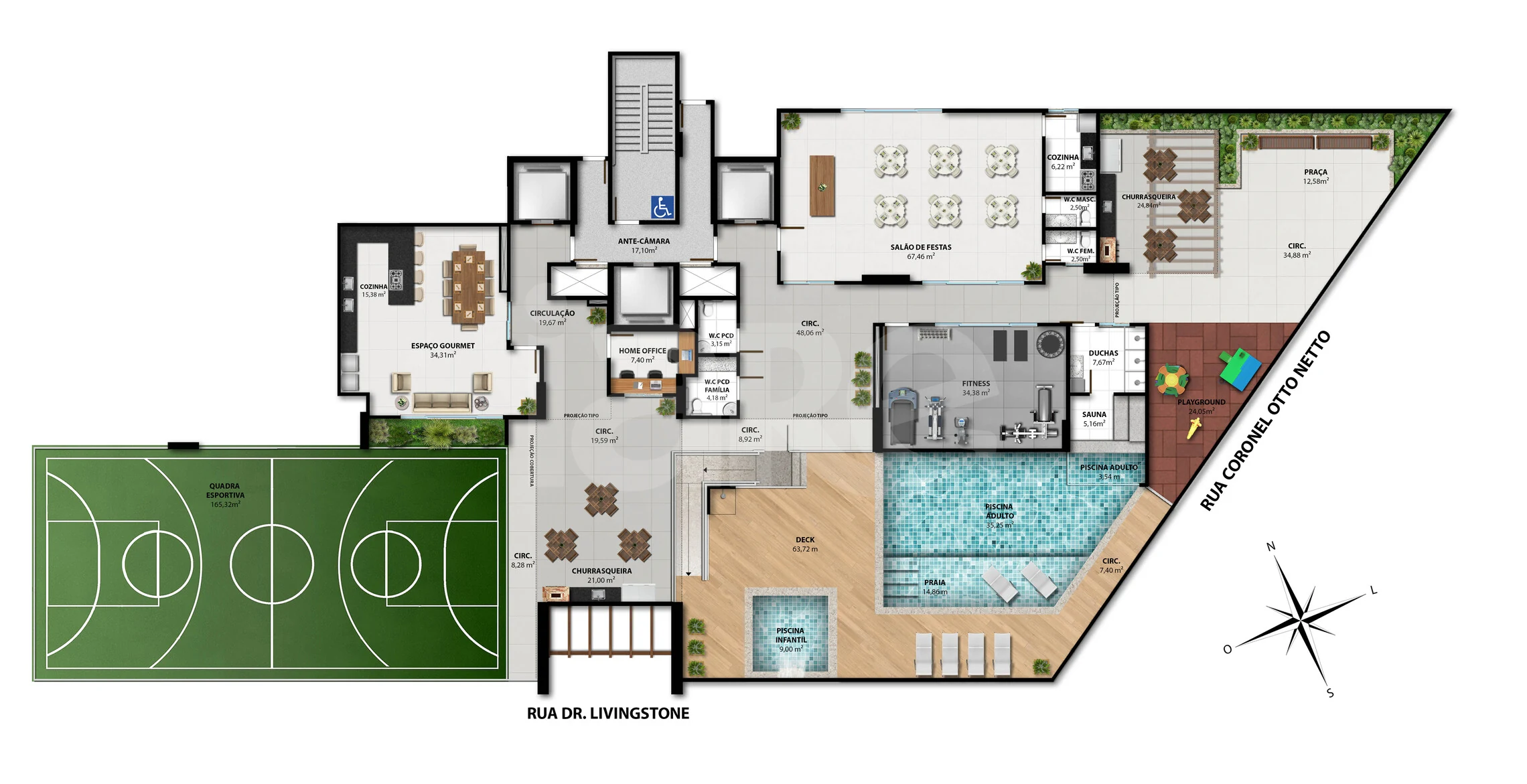 Planta — Pavimento lazer