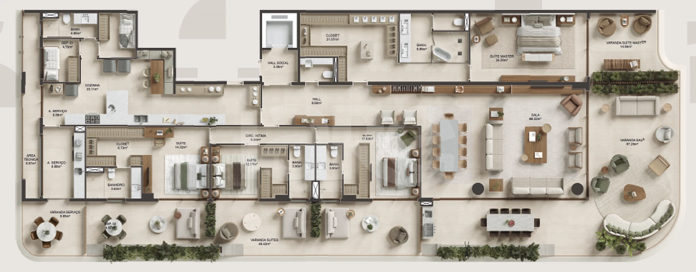 Planta — Apartamento 462,4 m²