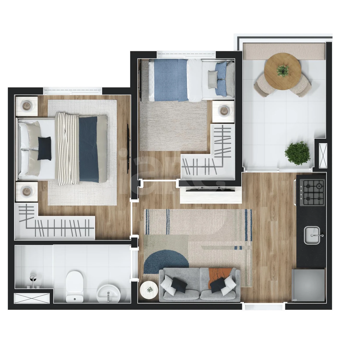 Planta — Apartamento 34,02 m²