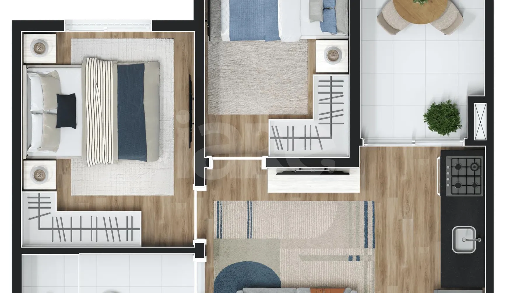 Planta — Apartamento 34,02 m²