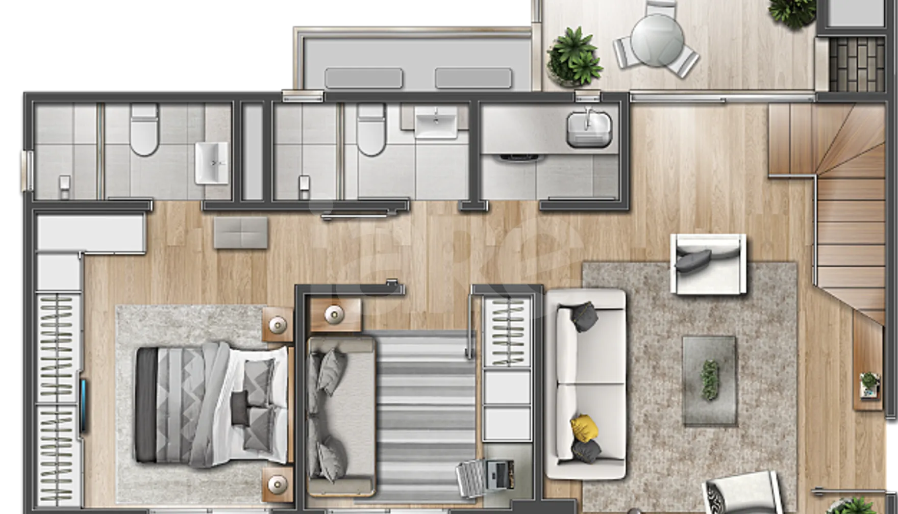Planta — Cobertura Duplex 130,09 m²