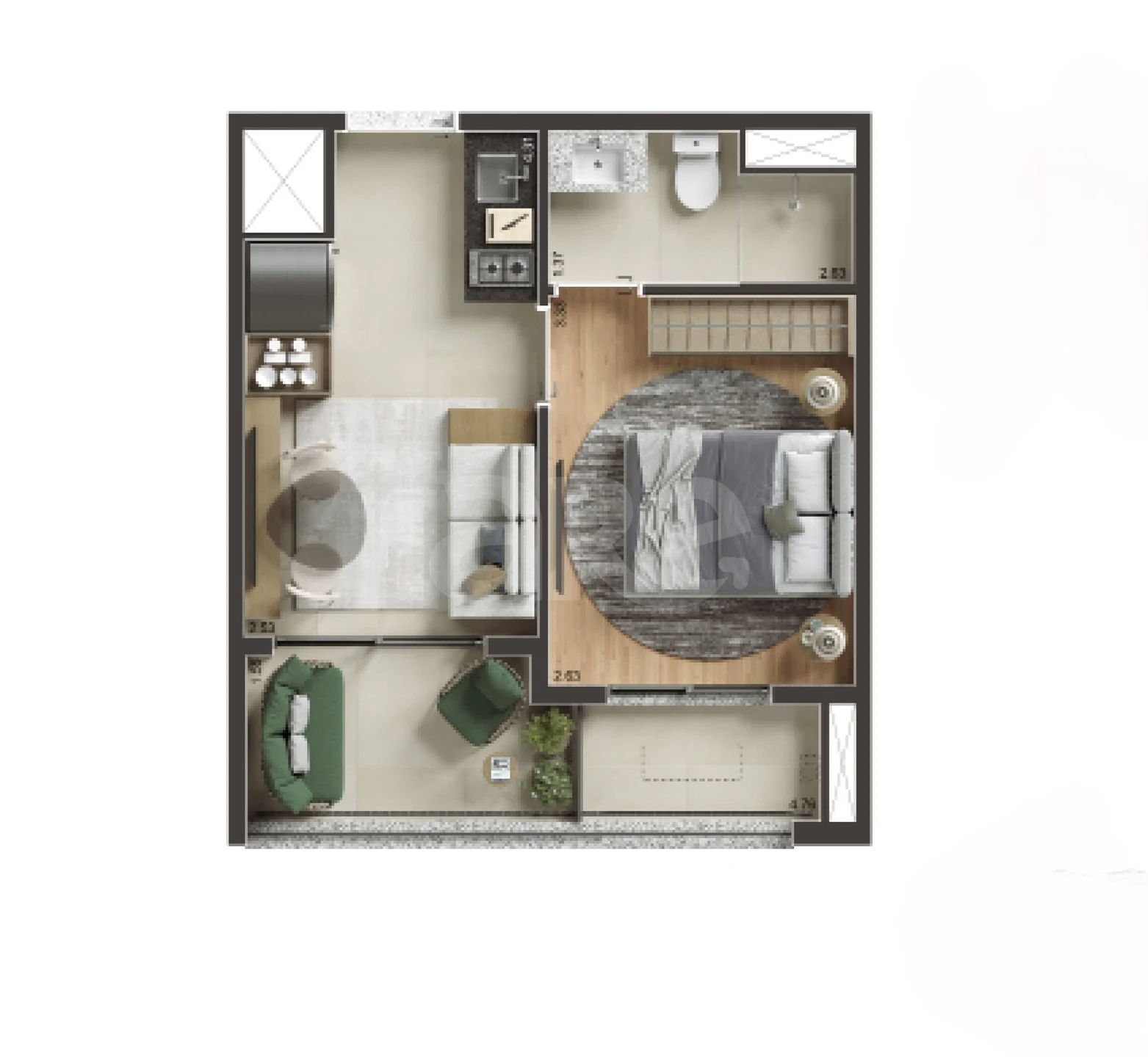Planta — Apartamento 30,53 m²