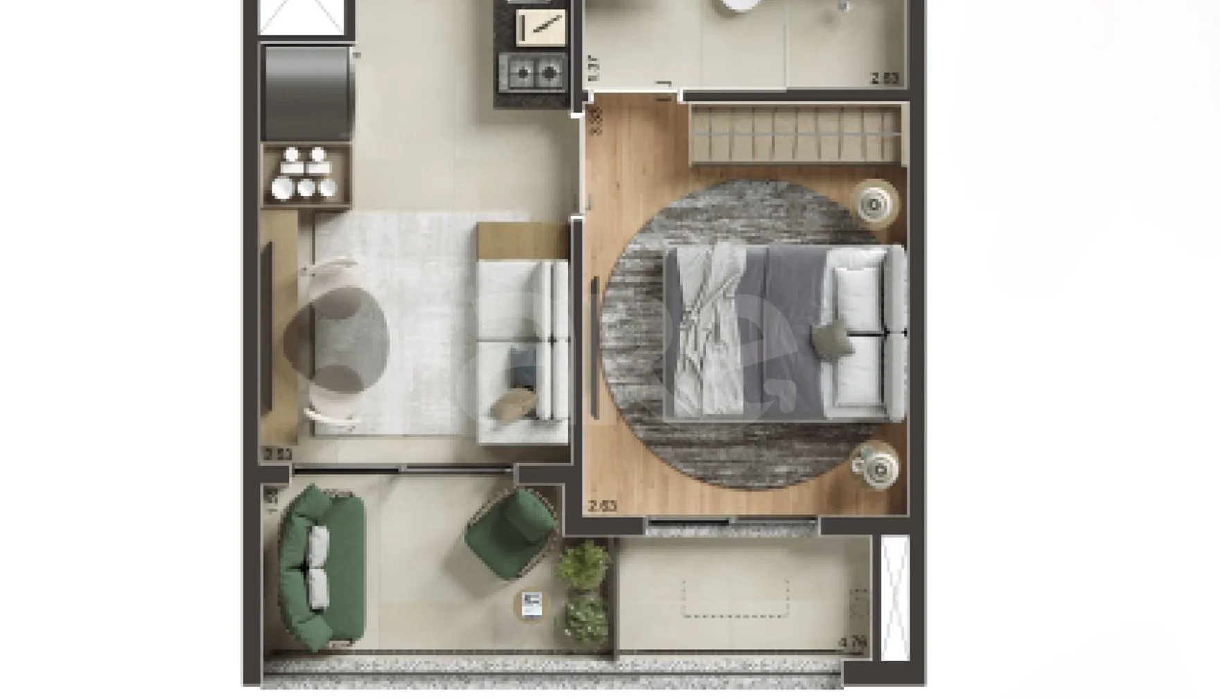 Planta — Apartamento 30,53 m²