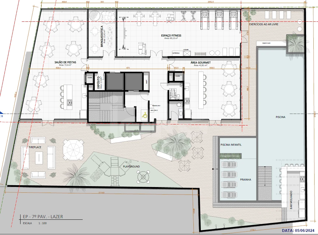 Planta — Pavimento lazer