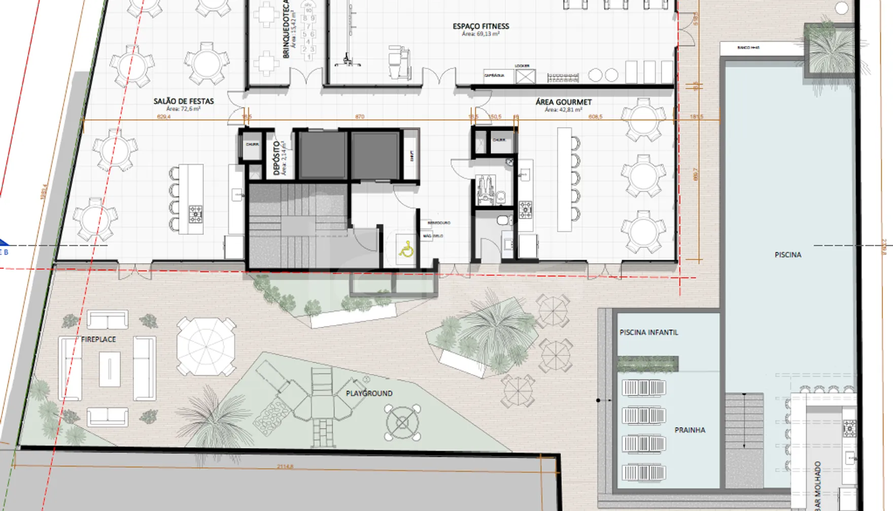 Planta — Pavimento lazer